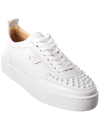 Christian Louboutin Happyrui Spikes Leather Sneakers In White