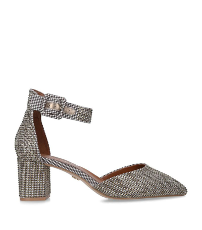 Kurt Geiger Burlington Logo-embossed Woven Courts In Beige