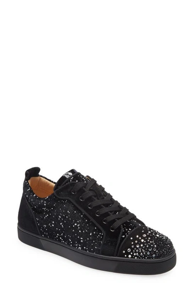 Christian Louboutin Men's Louis Junior Degra Flat Suevel Etoile De Neigeve In Black/silver