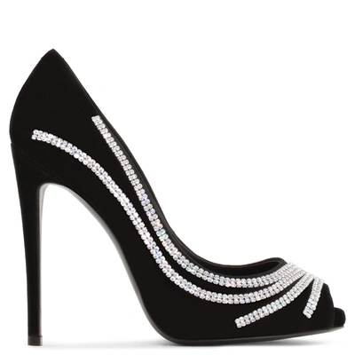 Giuseppe Zanotti - Black Suede Pump With Crystals Clio