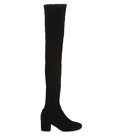 Maje Fuisy Suede Thigh Boots In Black 210 | ModeSens