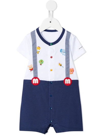 Miki House Babies' Embroidered Playsuit (6-12 Months) In Blue