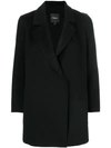 Theory Belted Double-faced Wool And Cashmere-blend Coat In Black