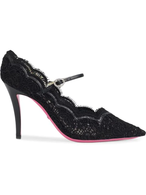 gucci virginia lace mary jane pumps