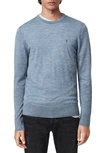 Allsaints Mode Slim Fit Merino Wool Sweater In Ceramic Blue Marl