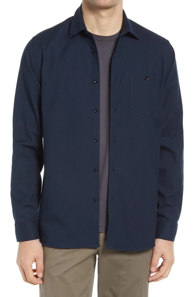 Ted Baker Footag Button-up Shirt In Navy