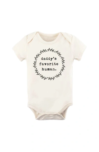 Tenth & Pine Babies' Daddy's Favorite Human Organic Cotton Bodysuit In Natural