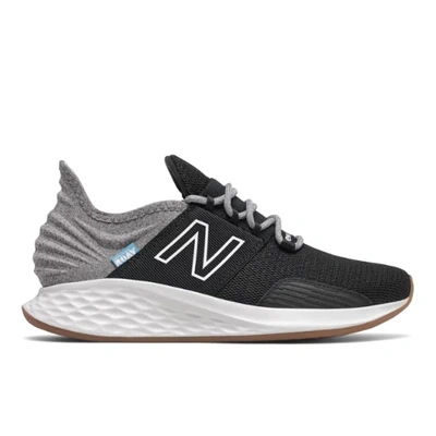 New Balance Women's Fresh Foam Roav Tee Shirt In Black/light Aluminum