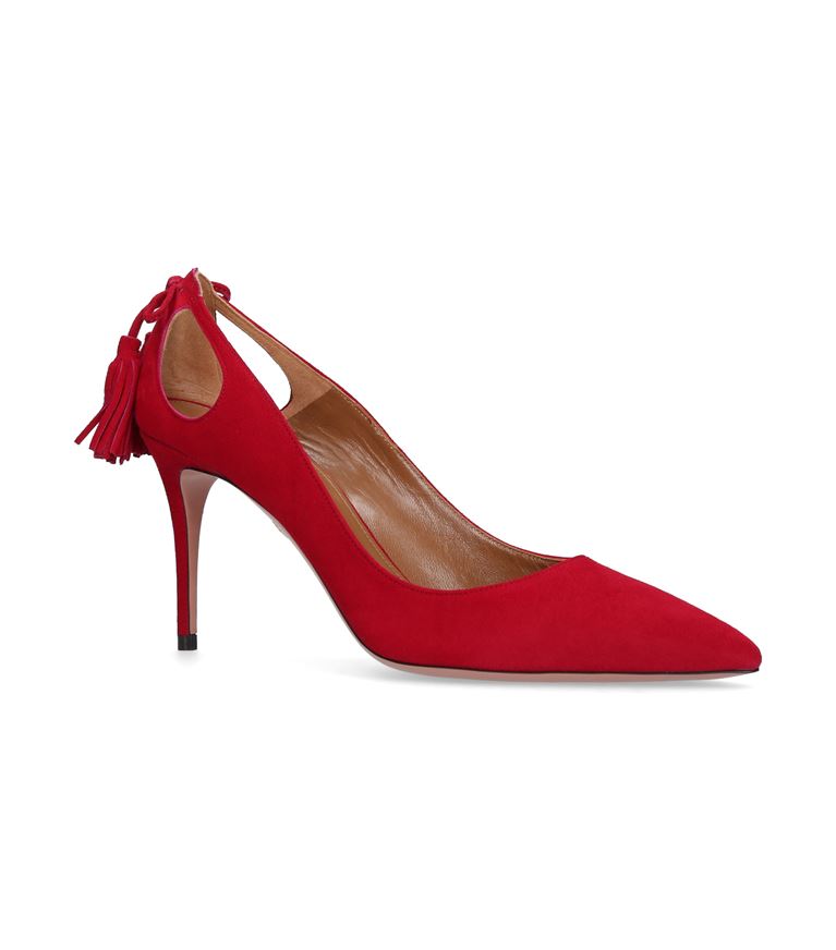 Aquazzura Forever Marilyn Suede Pumps 85 In Red | ModeSens