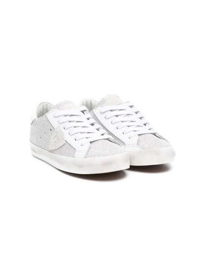 Philippe Model Kids' Panelled Low-top Trainers In Silver