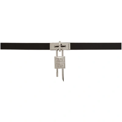Givenchy Turnlock Leather Belt In Black Leather