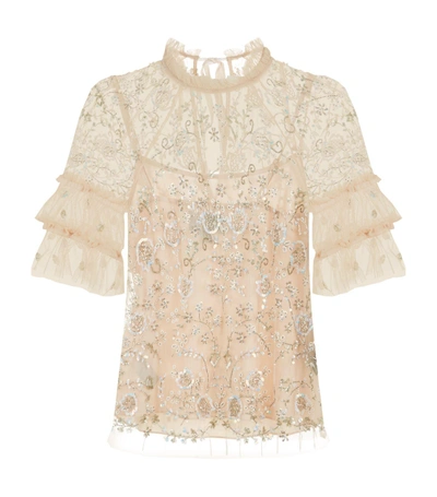 Needle & Thread Constellation Embellished Top In Pink