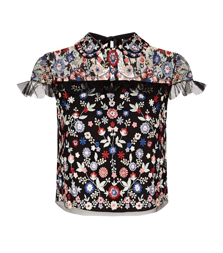 Needle & Thread Posy Embroidered Floral Crop Top | ModeSens