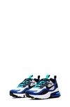 Nike Kids' Air Max 270 React Sneaker In White/ Black-blue-aqua