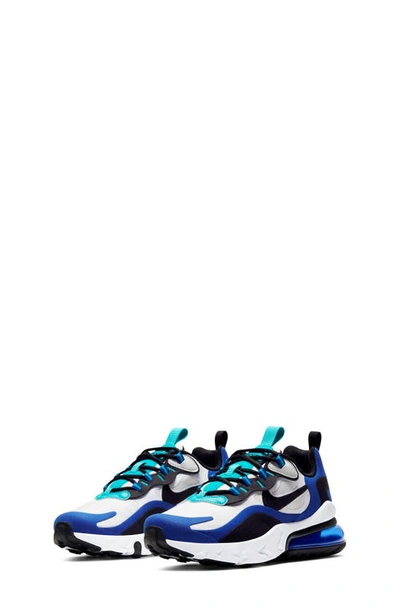 Nike Kids' Air Max 270 React Sneaker In White/ Black-blue-aqua