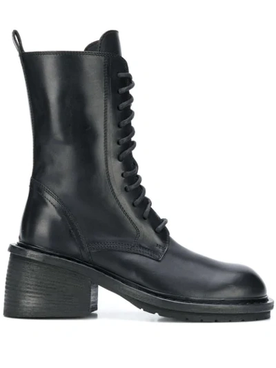 Ann Demeulemeester Lace-up Combat Boots In Nero