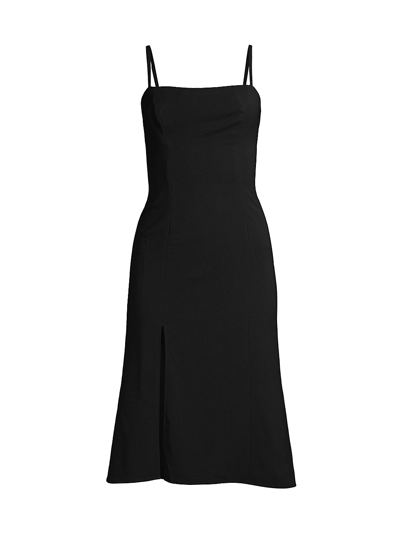Dress The Population Women's Sawyer Slit Fit & Flare Dress In Black