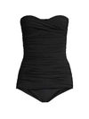 Norma Kamali Walter Mio Strapless Ruched One-piece Swimsuit In Black
