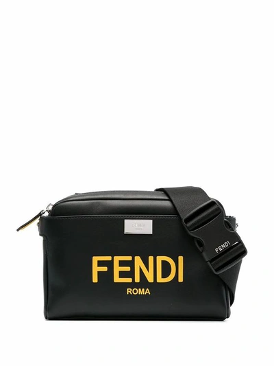 Fendi Men's Black Leather Messenger Bag