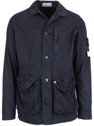Stone Island Men's Blue Other Materials Jacket