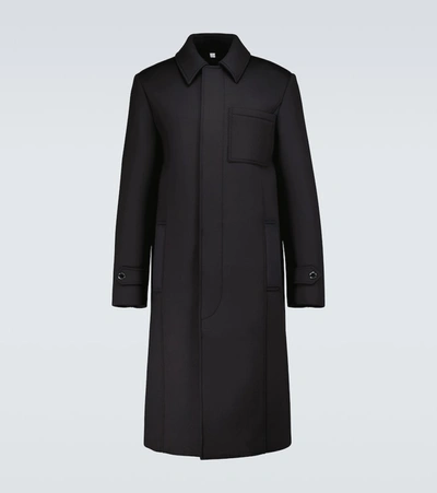 Burberry Shark Fin Neoprene Car Coat In Black