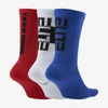 Nike Elite Kids' Basketball Crew Socks In White/red/blue