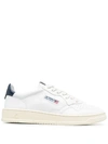 Autry 01 Leather Sneakers With Blue Heel Tab In White
