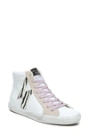 Sam Edelman Women's Avon High-top Sneakers Women's Shoes In White/black/ivory/pale Lilac