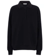 The Row Corzas Cotton Jersey Polo Top In Navy