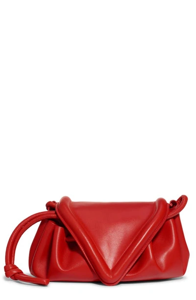 Bottega Veneta Medium Beak Triangle Flap Leather Shoulder Bag In Red