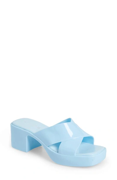 Jeffrey Campbell Bubblegum Platform Sandal In Baby Blue Shiny