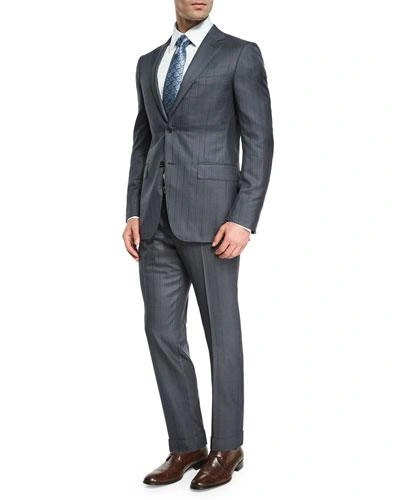 Ermenegildo Zegna Tonal-stripe Trofeo&reg; 600 Two-piece Suit, Gray