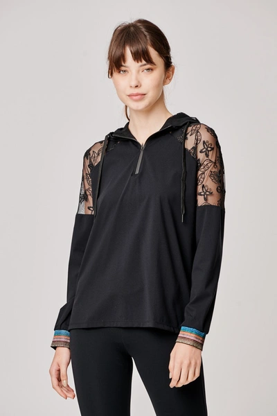 Sàpopa Jasmine Lace Sweatshirt In Black
