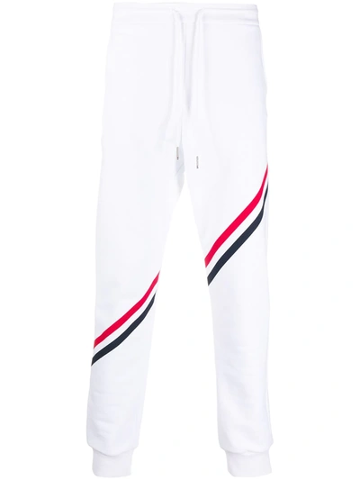 Thom Browne Rwb Diagonal Stripe Sweatpants In White