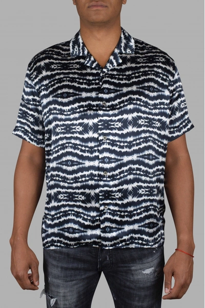 Philipp Plein Tie-dye Print Bowling Shirt In Black