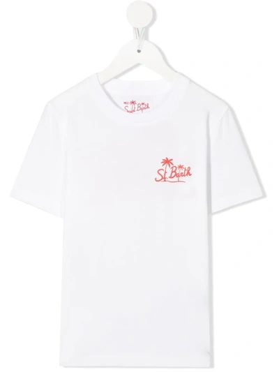 Mc2 Saint Barth Teen Logo-detail Short-sleeved T-shirt In White