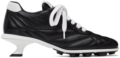 Miu Miu Black & White Sneaker Heels In Nero+bianco