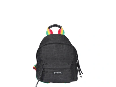 Palm Angels Branded Backpack In Black