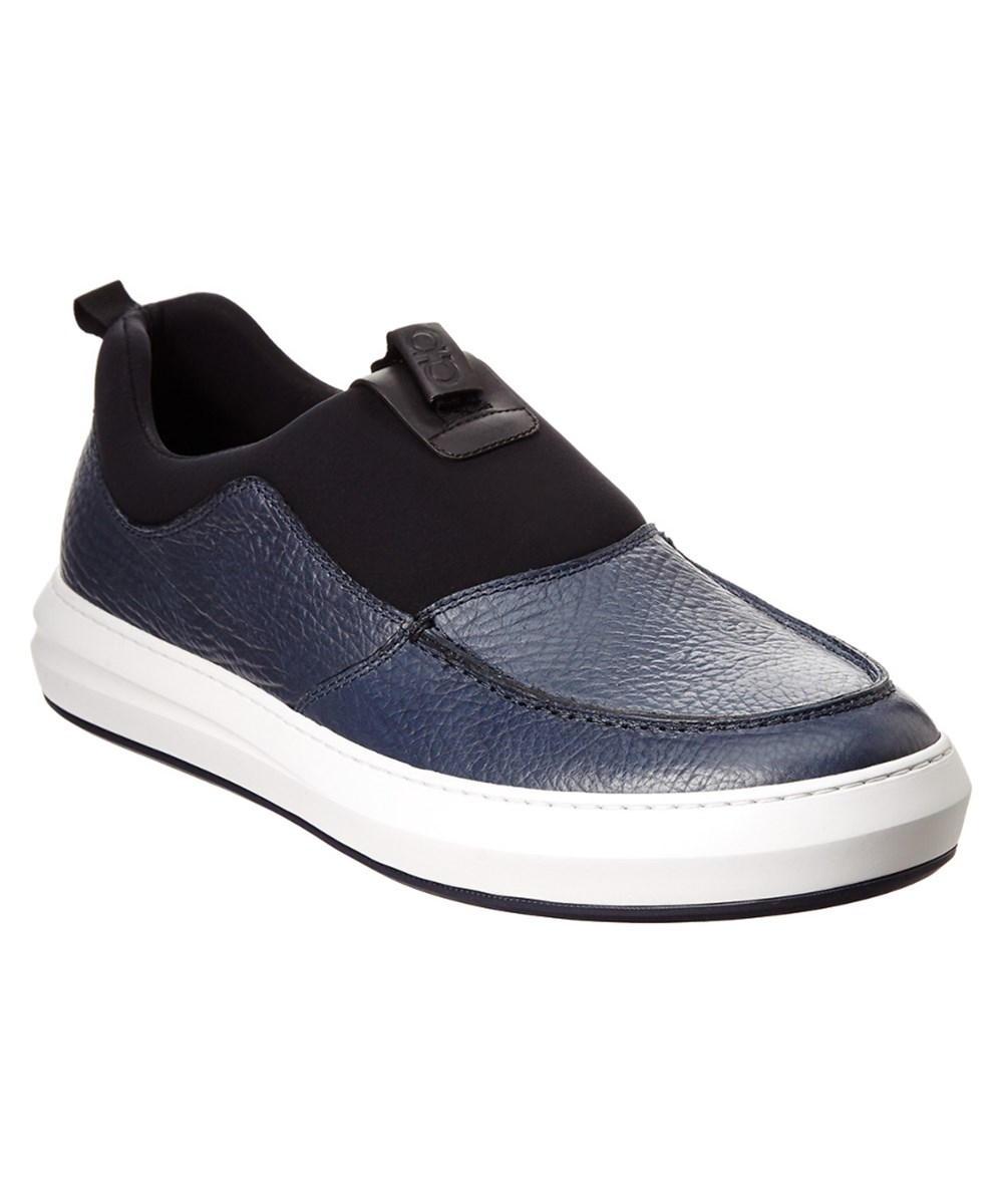 Salvatore Ferragamo Filadelfo Leather Sneaker In Blue