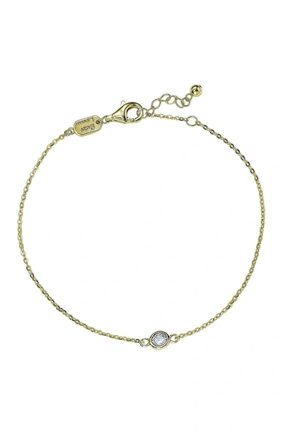 Suzy Levian 14k Yellow Gold Diamond Solitaire Bracelet