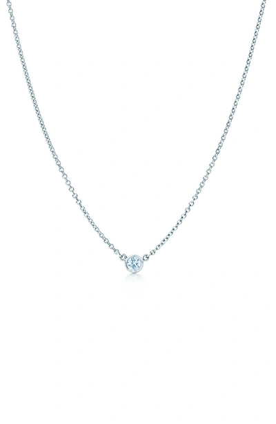 Suzy Levian 14k White Gold Diamond Solitaire Necklace