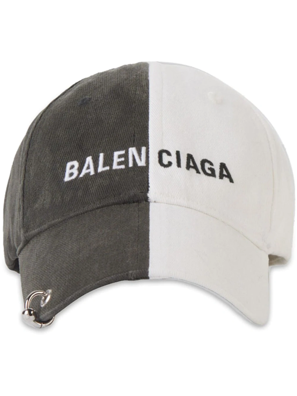 Balenciaga Woman Black And White 50/50 Baseball Cap In Black