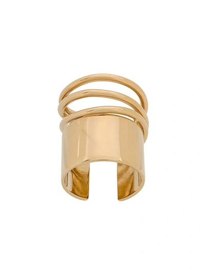 Balenciaga Round Cut Out Ring In Gold