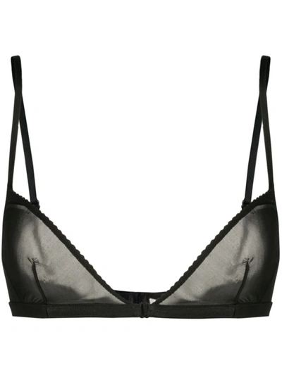 Dolce & Gabbana Dolce&gabbana Metallic Triangle Bra In Nero