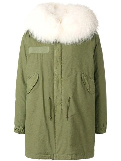 Mr & Mrs Italy Fur Lined Mid Parka In Green