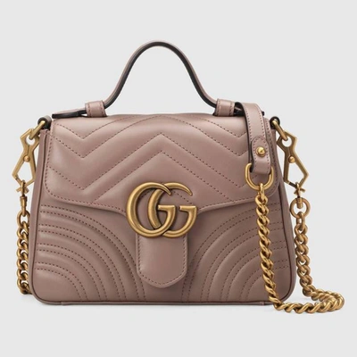 Gucci Gg Marmont Leather Mini Bag In Black