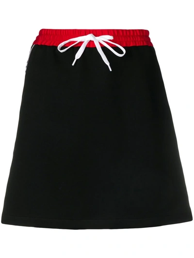 Miu Miu Side Stripe Skirt In Nero