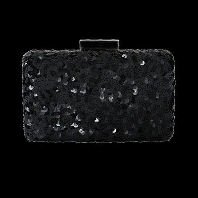 Oscar De La Renta Rogan Sequin Box Clutch In Black