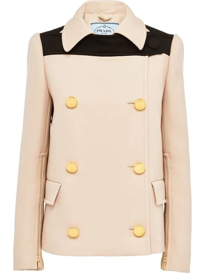 Prada Natté Gabardine Jacket In Baltico