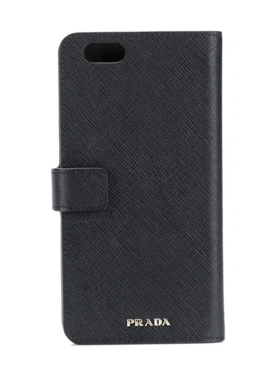 Prada Snap Fastening Phone Case 6 Plus In Black